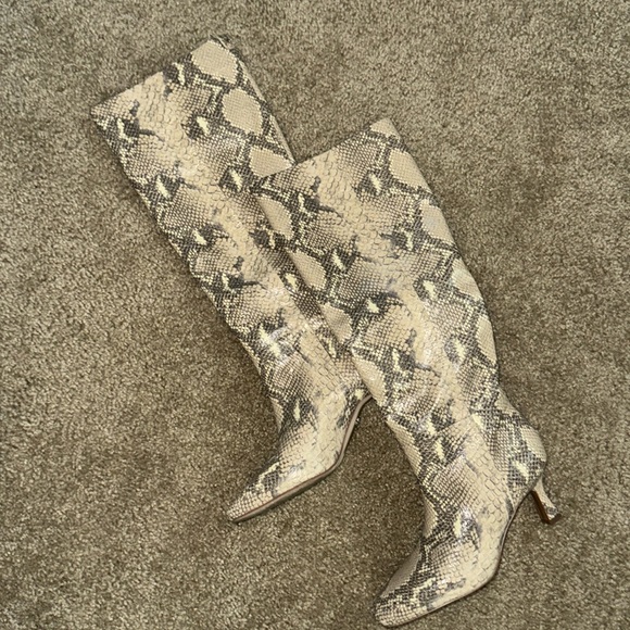 Sam Edelman Snakeskin Heeled Boots - Picture 2 of 2